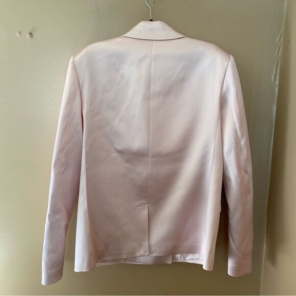 FINAL price HELSA Heavy Satin Double Breasted Jacket pale pink blazer Revolve L - Picture 14 of 15